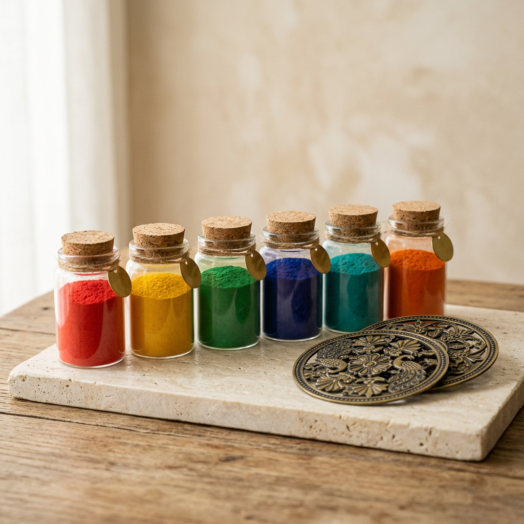 AI-generated rangoli kit concept, contents not yet confirmed