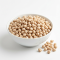 Dried kabuli chana in a white porcelain bowl on a white background